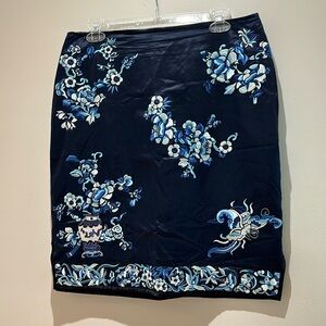 Ralph Lauren skirt lined embroidered silk/cotton size 10